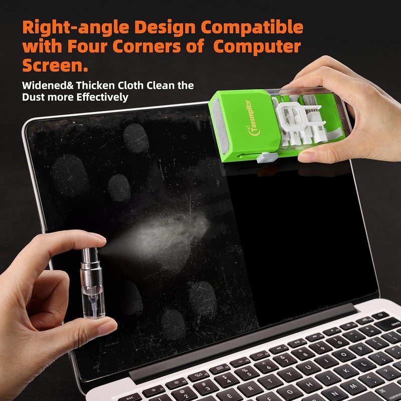 Tassmpitor Laptop Screen Keyboard Cleaner Kit, All in 1 Electronics Cleaning Tool for MacBook iPad iPhone Pro Cell Phone, Brush Tool for Tablet, Computer, PC Monitor,TV Camera Lens with Patent, Green - Image 3